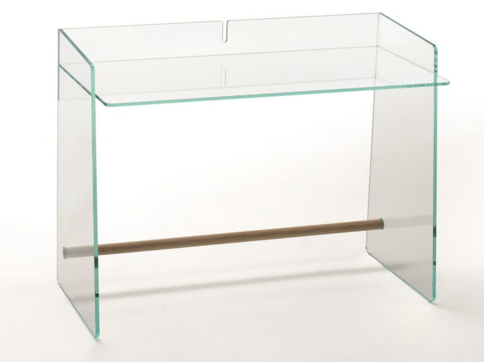 PIRANDELLO - Rectangular crystal writing desk _ Glas Italia